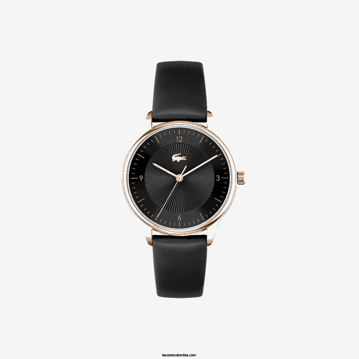 mujer Lacoste 6F242924 negro 000 reloj club 3 agujas - negro con correa de piel