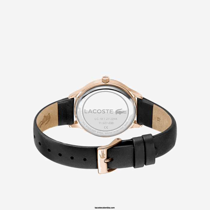 mujer Lacoste 6F242924 negro 000 reloj club 3 agujas - negro con correa de piel