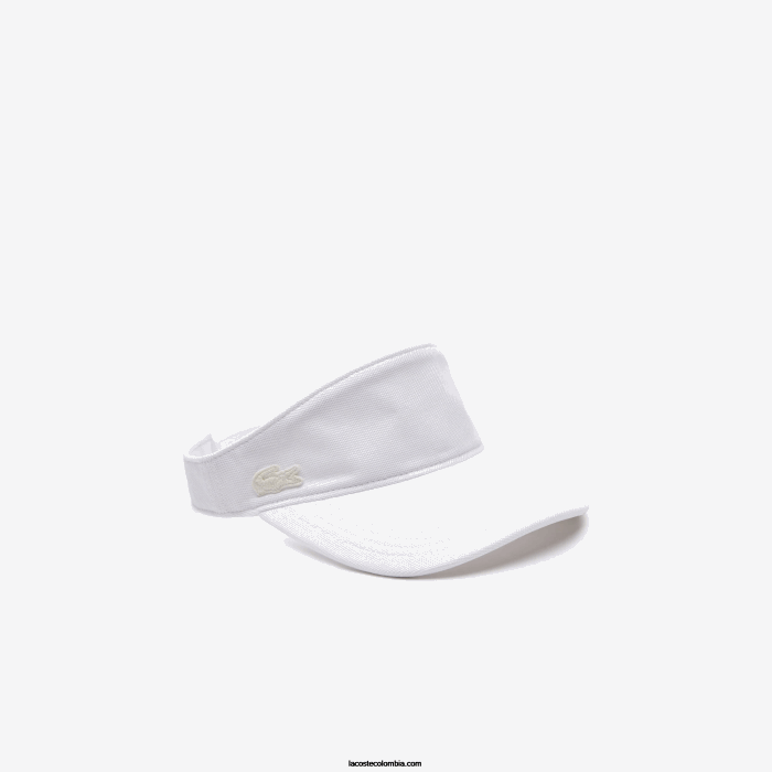 mujer Lacoste 6F242896 blanco 70v visera de piqué de algodón