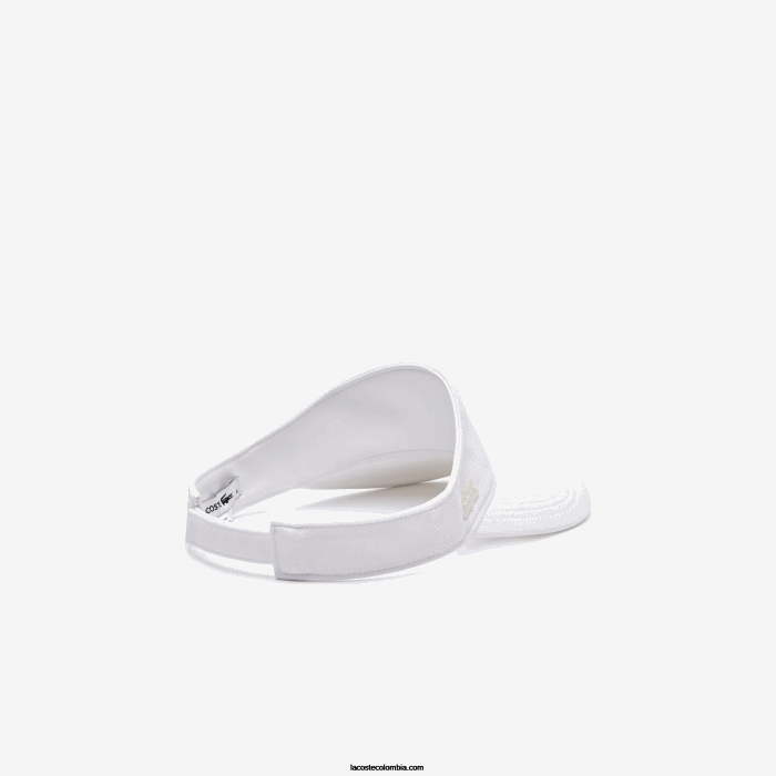 mujer Lacoste 6F242896 blanco 70v visera de piqué de algodón