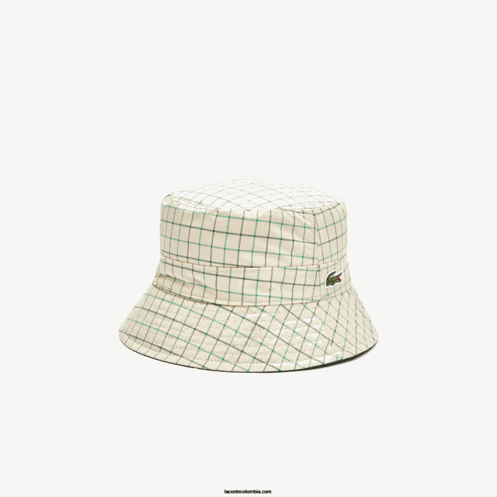 mujer Lacoste 6F242929 epp verde beige Cubo reversible macizo o de cheques heritage
