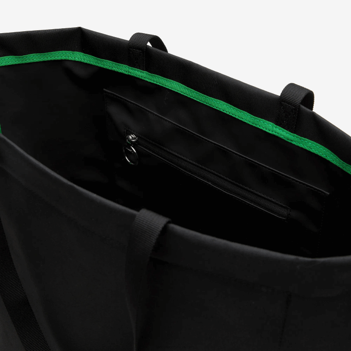 mujer Lacoste 6F241947 parche negro l51 tote oversize con logo en contraste