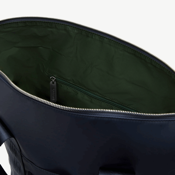 mujer Lacoste 6F242763 azul nuit blanc m05 tote con logo en contraste