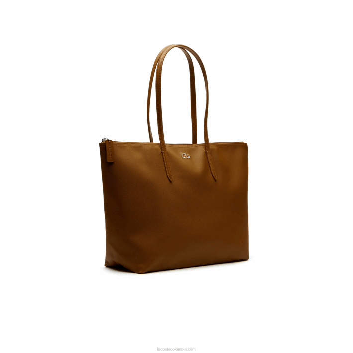 mujer Lacoste 6F242768 marrón dorado 397 bolso shopper con cremallera l.12.12 concept