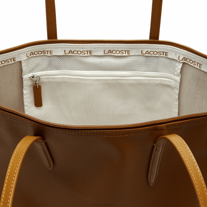mujer Lacoste 6F242768 marrón dorado 397 bolso shopper con cremallera l.12.12 concept