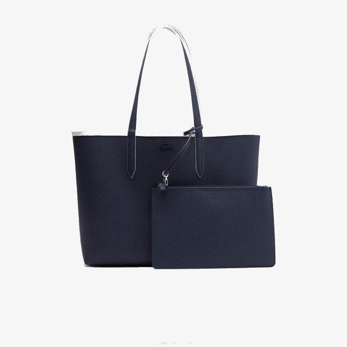 mujer Lacoste 6F242776 noche azul farine l44 bolso shopper anna reversible bicolor