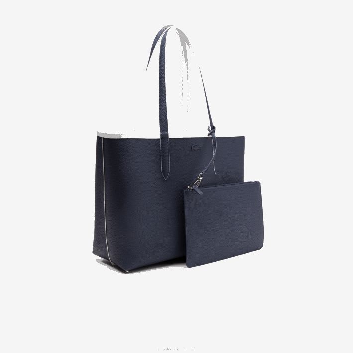 mujer Lacoste 6F242776 noche azul farine l44 bolso shopper anna reversible bicolor