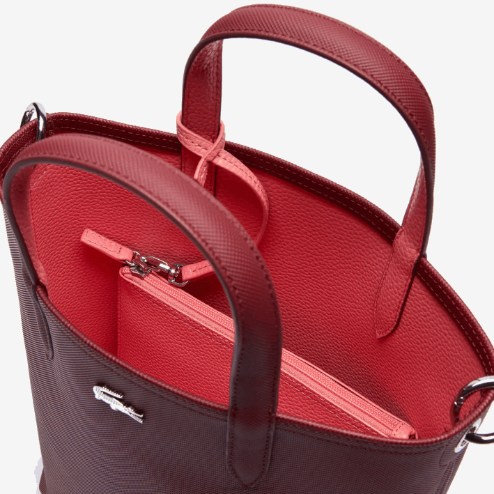 mujer Lacoste 6F242781 perileno amarilis g45 tote anna reversible de lona revestida