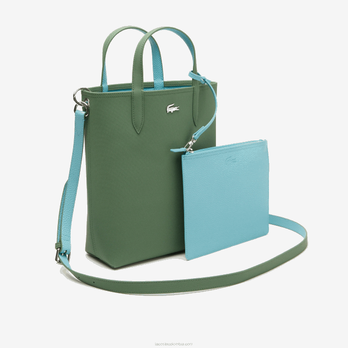 mujer Lacoste 6F242782 Frene litoral l49 tote anna reversible de lona revestida