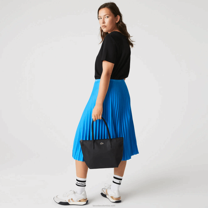 mujer Lacoste 6F242804 negro 000 bolso shopper l.12.12 concept pequeño con cremallera