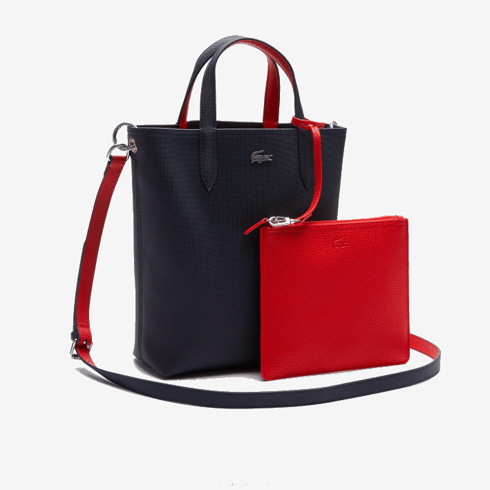 mujer Lacoste 6F242818 marino 166 colorete 240 b50 tote anna reversible de lona revestida