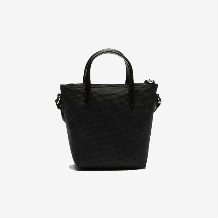 mujer Lacoste 6F242820 negro 000 l.12.12 concept bolso tote mini de lona revestida de petit piqué con cremallera
