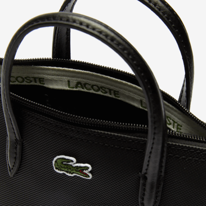 mujer Lacoste 6F242820 negro 000 l.12.12 concept bolso tote mini de lona revestida de petit piqué con cremallera