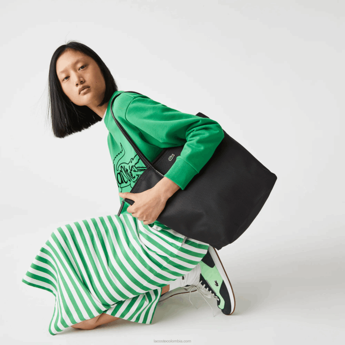 mujer Lacoste 6F242847 negro 000 bolso shopper l.12.12 concept con cremallera vertical mujer Lacoste 6F242847 negro 000 bolso shopper l.12.12 concept con cremallera vertical