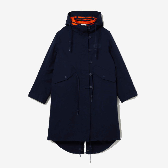 mujer Lacoste 6F242629 azul marino naranja pf1 parka 3 en 1 repelente al agua