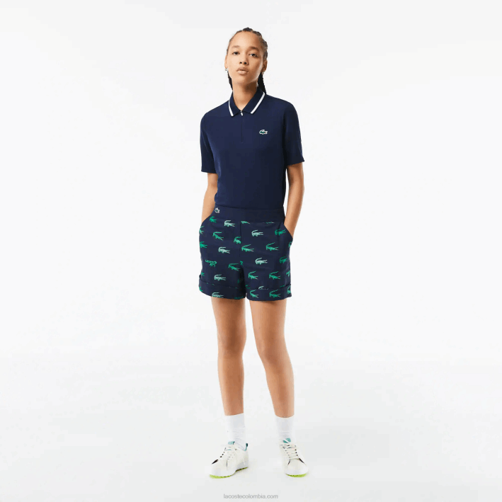 mujer Lacoste 6F242447 azul marino 166 bermudas ligeras de golf estampadas mujer Lacoste 6F242447 azul marino 166 bermudas ligeras de golf estampadas