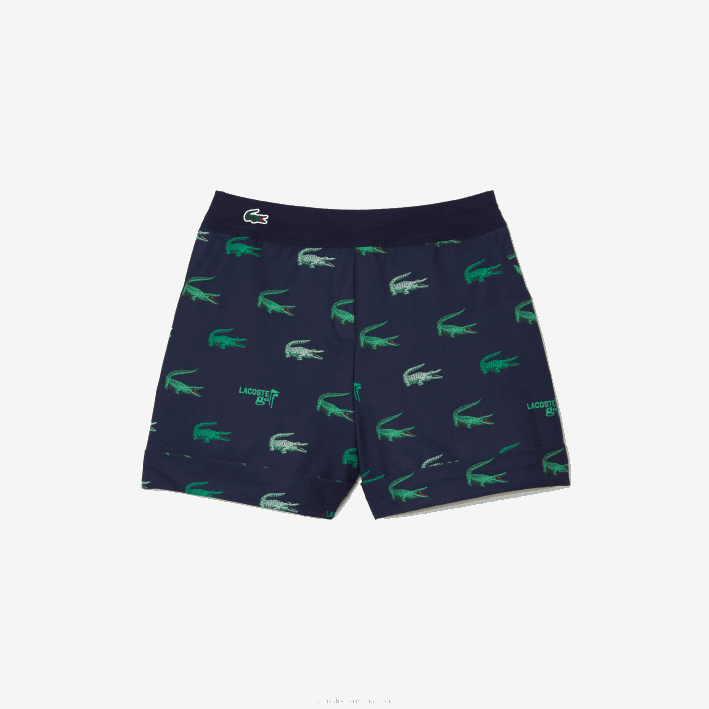 mujer Lacoste 6F242447 azul marino 166 bermudas ligeras de golf estampadas