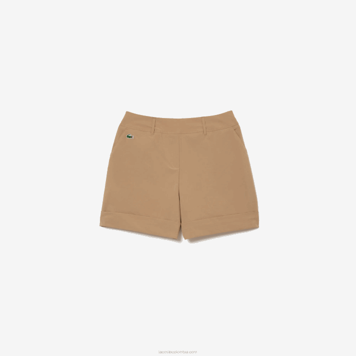 mujer Lacoste 6F242452 beige cb8 Bermudas deportivas elásticas de golf