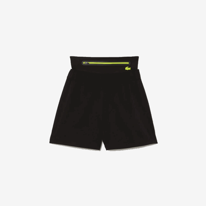 mujer Lacoste 6F242644 negro c31 shorts deportivos con cinturón removible