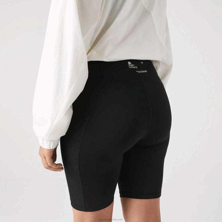 mujer Lacoste 6F242654 negro 8vm pantalones cortos de bicicleta deportiva