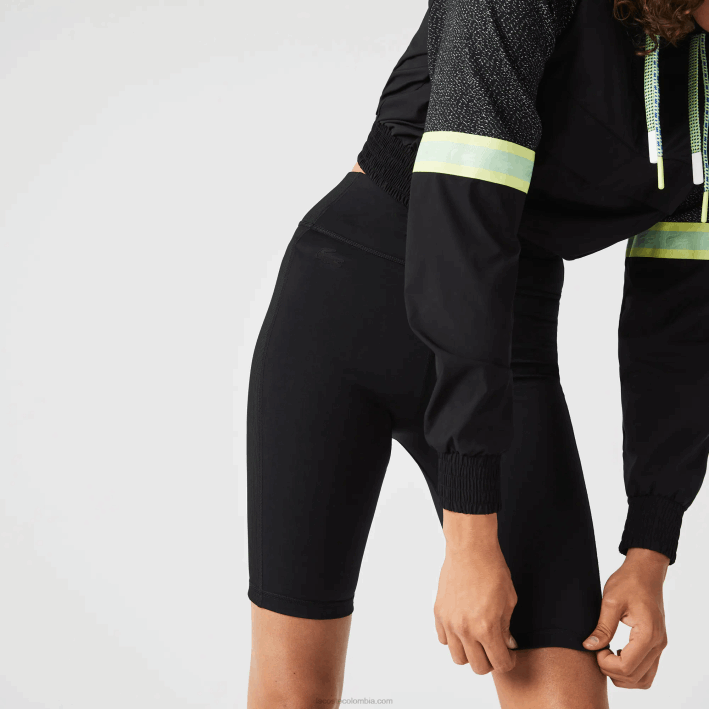mujer Lacoste 6F242654 negro 8vm pantalones cortos de bicicleta deportiva