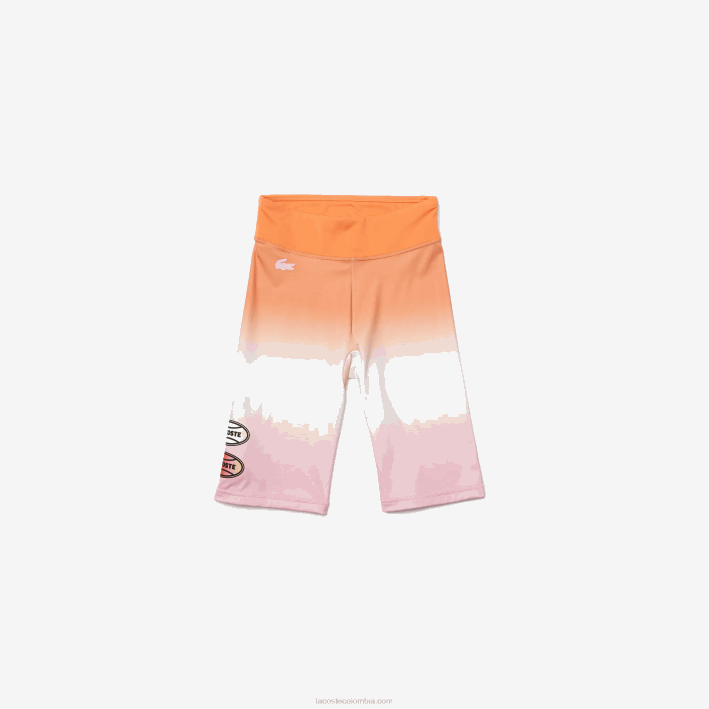 mujer Lacoste 6F242661 rosa blanco naranja dfk shorts ciclistas degradados sport summer pack