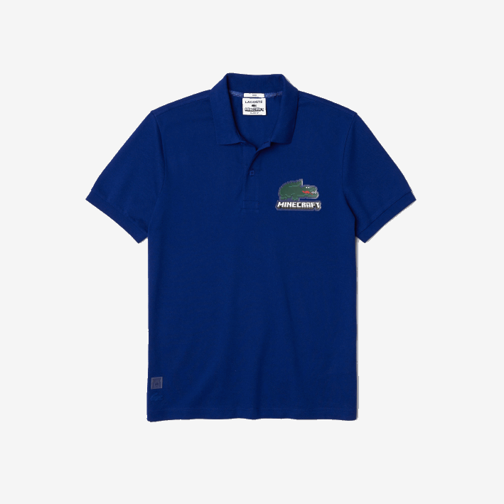 mujer6F24942 bdm azul polo de algodón orgánico de corte clásico lacoste x minecraft