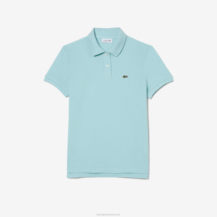 mujer Lacoste 6F242362 menta lgf Polo de petit piqué de algodón suave de corte regular