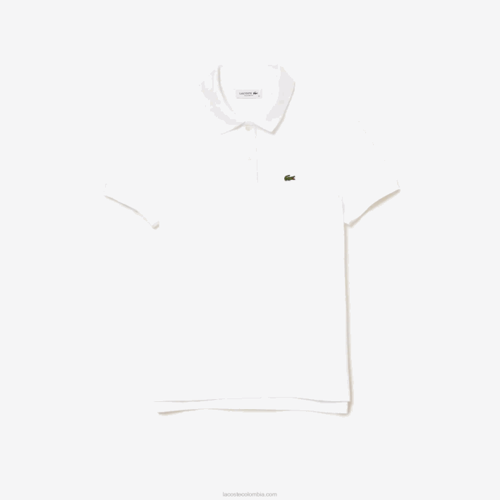 mujer Lacoste 6F242363 blanco 001 Polo de petit piqué de algodón suave de corte regular