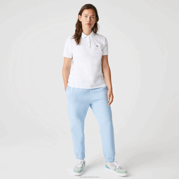 mujer Lacoste 6F242363 blanco 001 Polo de petit piqué de algodón suave de corte regular