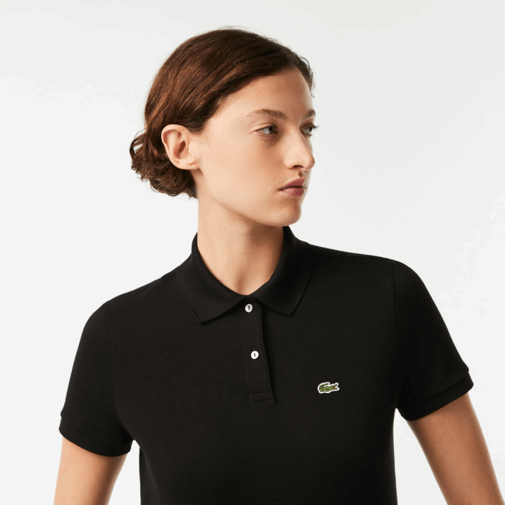 mujer Lacoste 6F242364 negro 031 Polo de petit piqué de algodón suave de corte regular