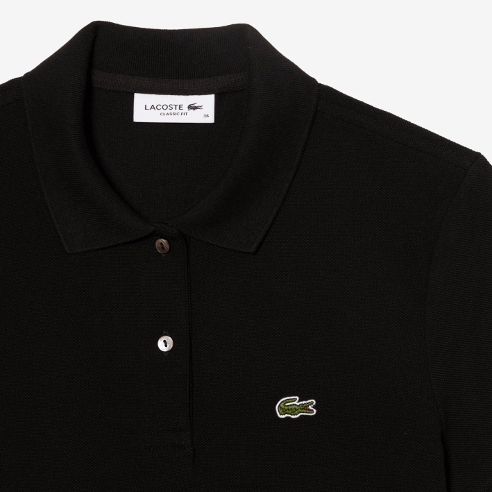 mujer Lacoste 6F242364 negro 031 Polo de petit piqué de algodón suave de corte regular