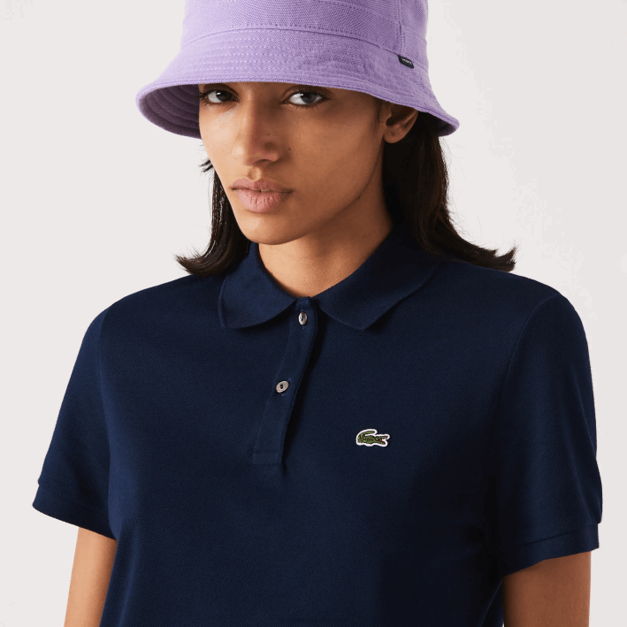 mujer Lacoste 6F242365 azul marino 166 Polo de petit piqué de algodón suave de corte regular