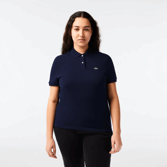 mujer Lacoste 6F242365 azul marino 166 Polo de petit piqué de algodón suave de corte regular