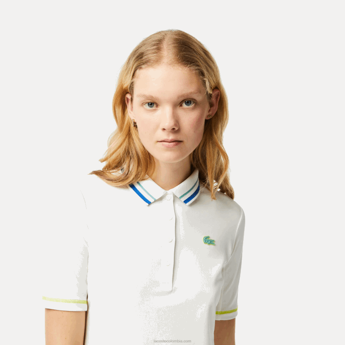mujer Lacoste 6F242366 blanco 70v Polo piqué ultra-dry de tenis