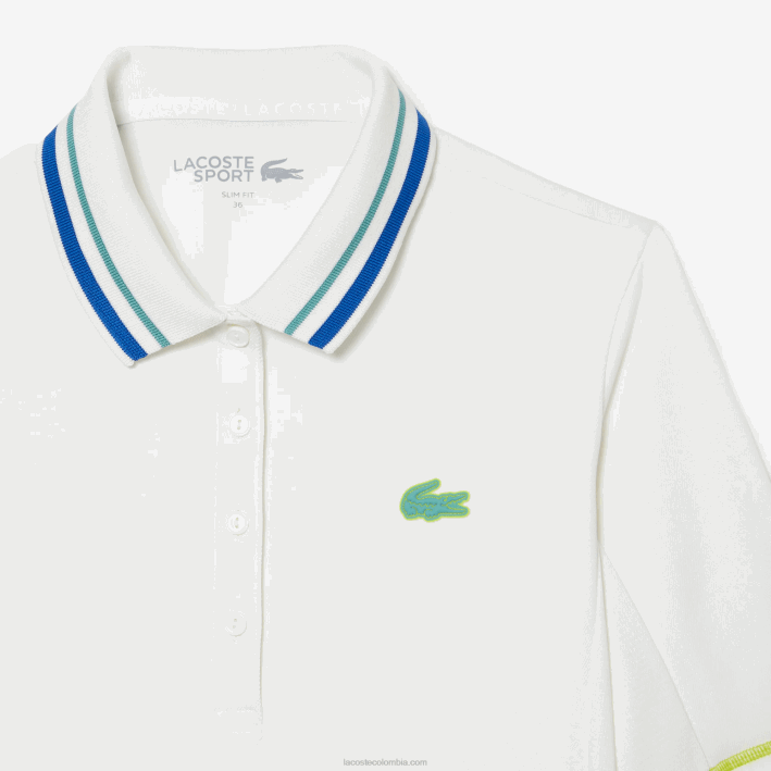 mujer Lacoste 6F242366 blanco 70v Polo piqué ultra-dry de tenis