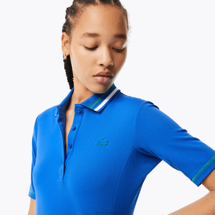 mujer Lacoste 6F242367 kxb azul Polo piqué ultra-dry de tenis