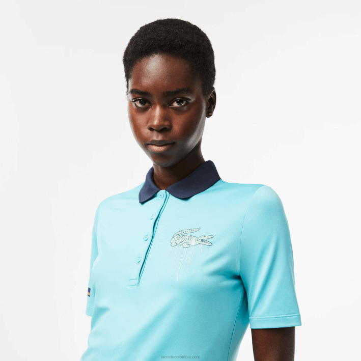 mujer Lacoste 6F242372 menta bvg polo sport miami edición abierta