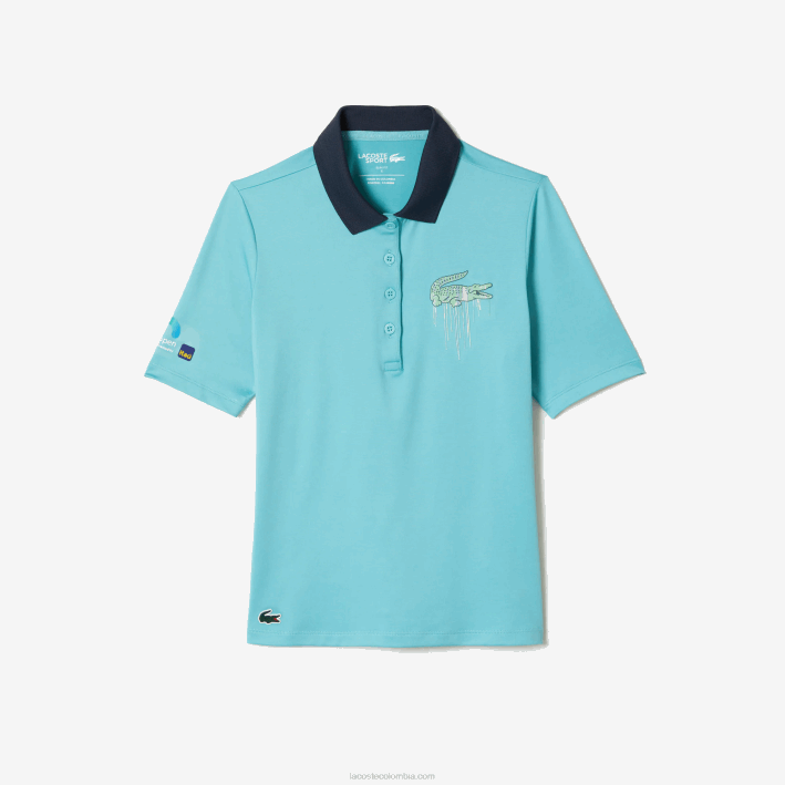 mujer Lacoste 6F242372 menta bvg polo sport miami edición abierta