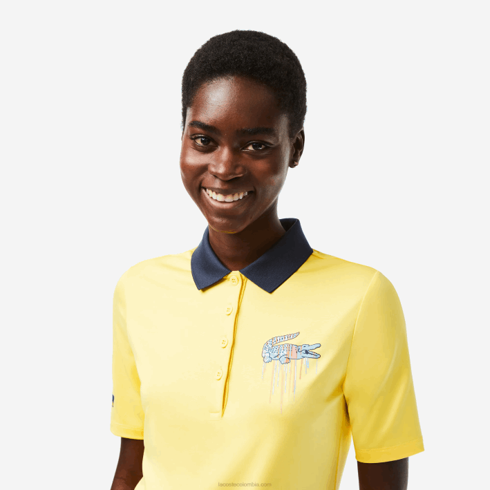 mujer Lacoste 6F242373 amarillo 107 polo sport miami edición abierta