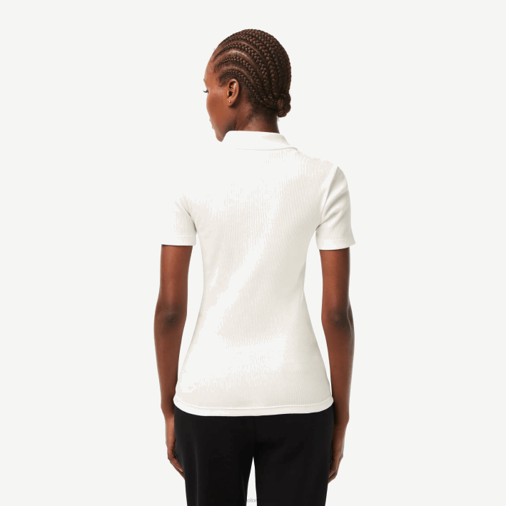 mujer Lacoste 6F242375 blanco 70v polo de algodón orgánico