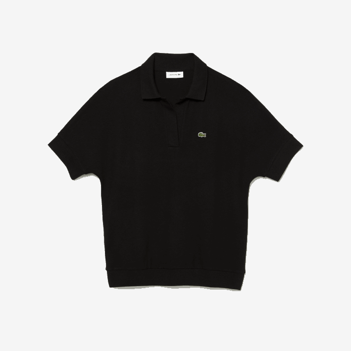 mujer Lacoste 6F242463 negro 031 polo de piqué fluido de corte holgado
