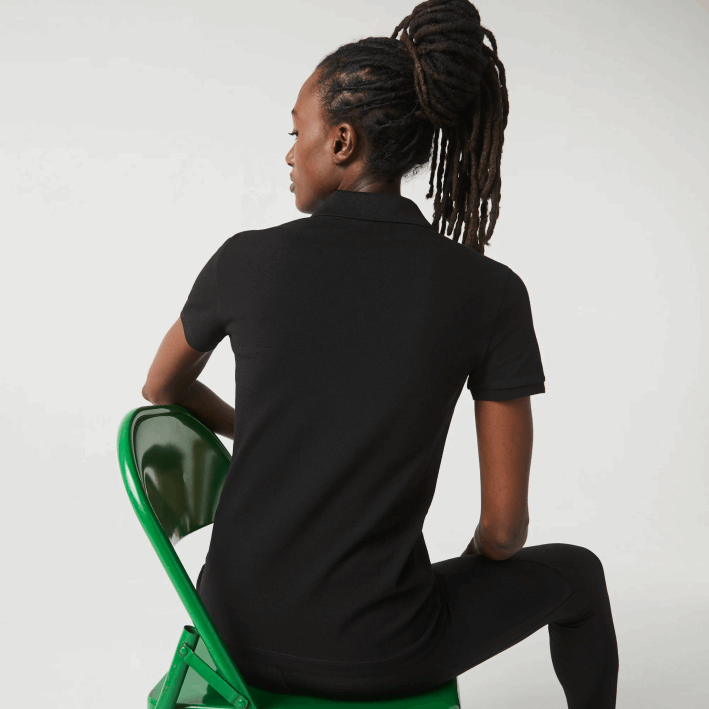 mujer Lacoste 6F242469 negro 031 polo slim fit de piqué de algodón elástico