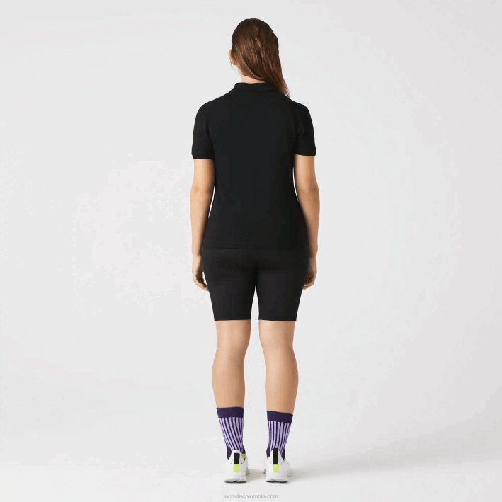 mujer Lacoste 6F242469 negro 031 polo slim fit de piqué de algodón elástico