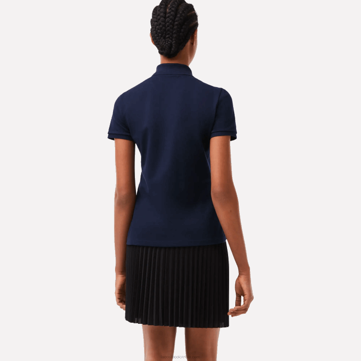mujer Lacoste 6F242470 azul marino 166 polo slim fit de piqué de algodón elástico