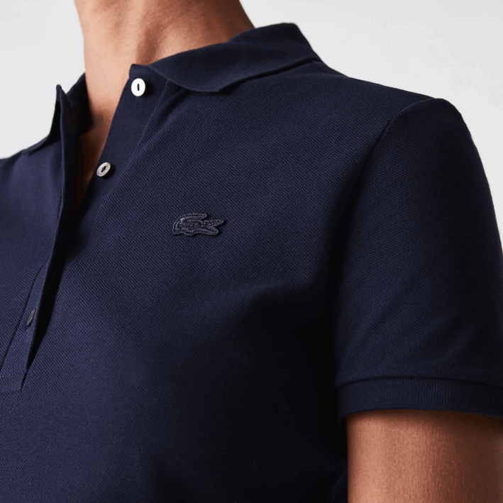 mujer Lacoste 6F242470 azul marino 166 polo slim fit de piqué de algodón elástico
