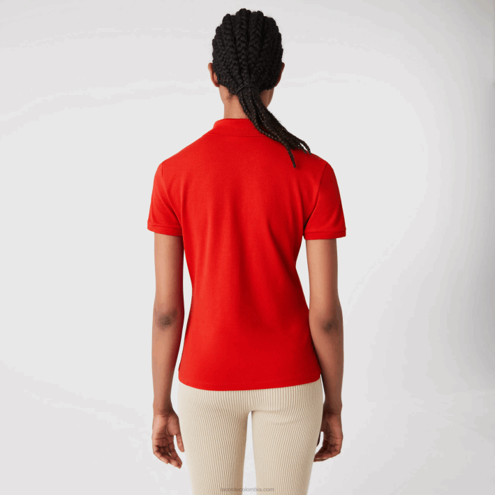 mujer Lacoste 6F242471 rojo 240 polo slim fit de piqué de algodón elástico