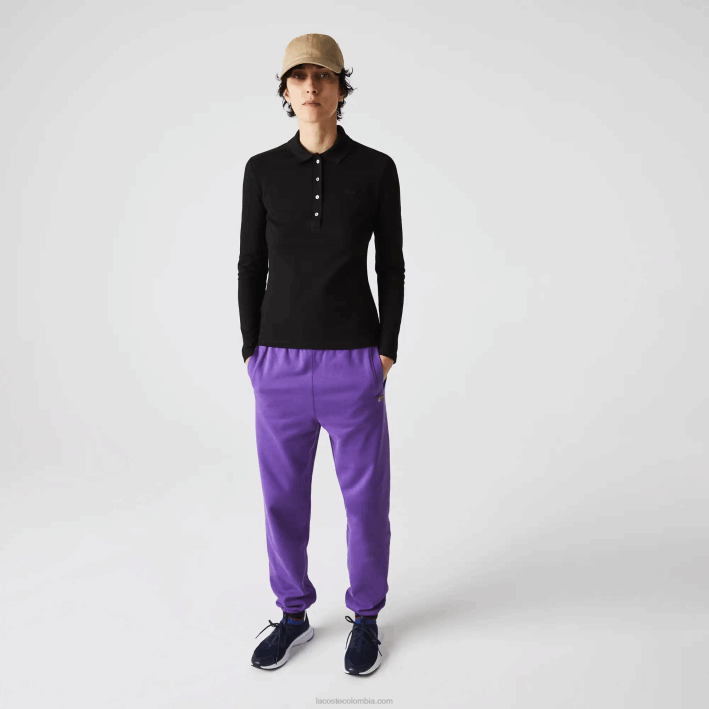 mujer Lacoste 6F242478 negro 031 polo slim fit de piqué elástico mujer Lacoste 6F242478 negro 031 polo slim fit de piqué elástico