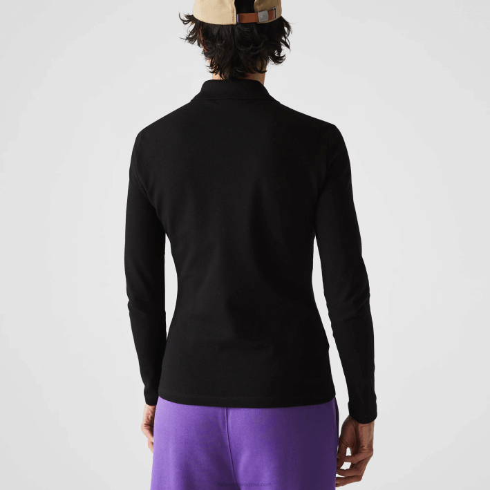 mujer Lacoste 6F242478 negro 031 polo slim fit de piqué elástico
