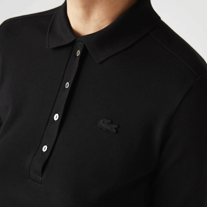 mujer Lacoste 6F242478 negro 031 polo slim fit de piqué elástico